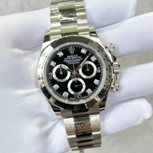 Daytona White Gold Black Dial with Diamonds