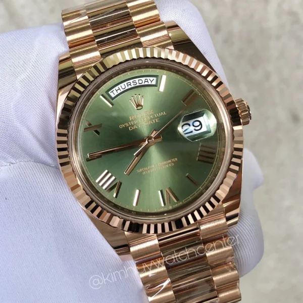 Day-Date II Rose Gold Olive Green Dial
