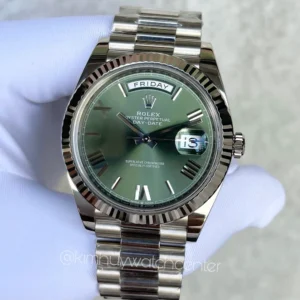 Daydate II White Gold Olive Green Dial