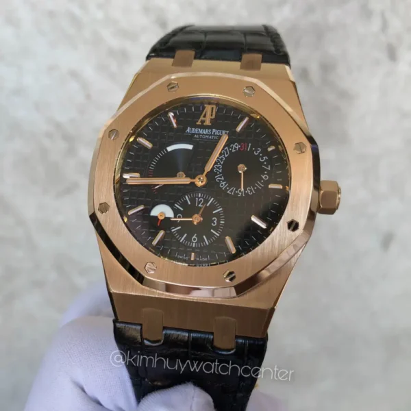 Audemar Piguet Royal Oak Dual Time Black Dial Rose Gold - Image 3