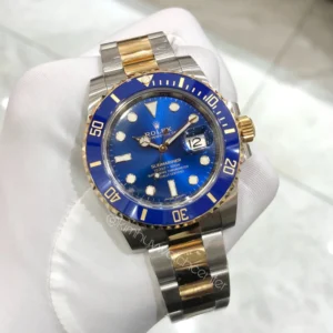 Rolex SUBMARINER Blue Dial Two Tone Yellow Gold and Steel Oyster Bracelet