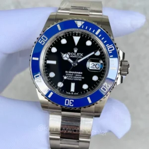 Submariner Smurf Black Dial White Gold with Blue Ceramic Bezel