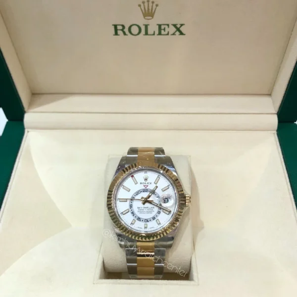 Rolex SKY-DWELLER White Dial Two Tone Steel and Yellow Gold Oyster Bracelet - Image 3