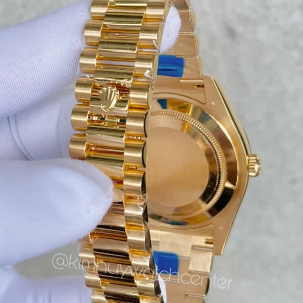 Daydate II Yellow Gold Champagne Dial with Baguette and Ruby Gem Numberal (Discontinue) - Image 2