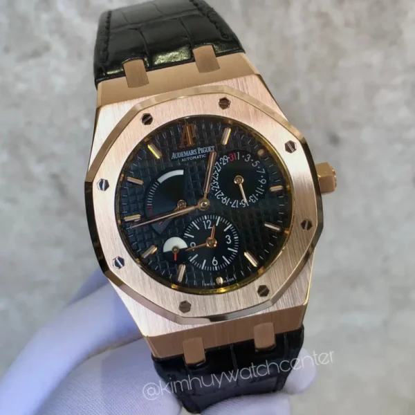 Audemar Piguet Royal Oak Dual Time Black Dial Rose Gold - Image 2