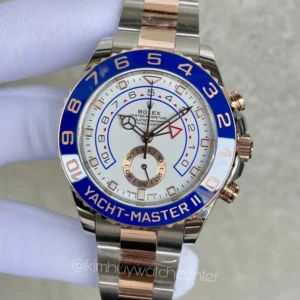 Yacht-Master II Two-tone Yellow Gold & Steel Blue Ceramic Bezel White Dial