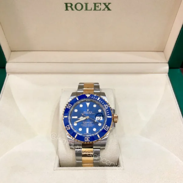 Rolex SUBMARINER Blue Dial Two Tone Yellow Gold and Steel Oyster Bracelet - Image 6