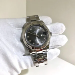 Rolex DATEJUST II Grey Dial Fluted White Gold Bezel