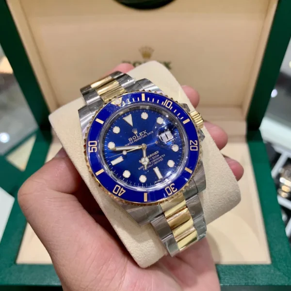 Rolex SUBMARINER Blue Dial Two Tone Yellow Gold and Steel Oyster Bracelet - Image 5