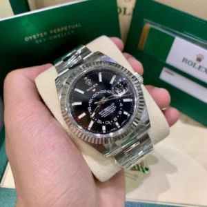 Rolex SKY-DWELLER Black Dial Stainless Steel Oyster Bracelet
