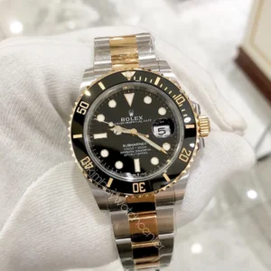 Rolex SUBMARINER Two Tone Stainless Steel Yellow Gold Black Dial