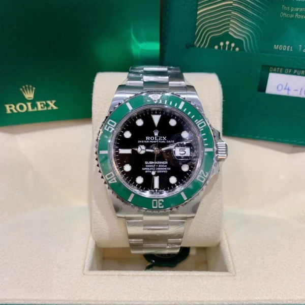 Rolex SUBMARINER Starbucks Black Dial Green Ceramic Bezel - Image 3