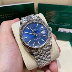 Rolex DATEJUST II Blue Dial Fluted White Gold Bezel
