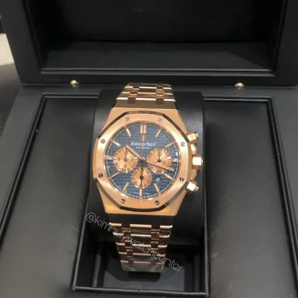 Audemars Piguet Royal Oak Blue Dial Rose Gold - Image 3