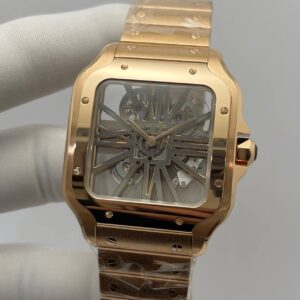 Cartier de Santos Skeleton Rose Gold 39.8MM Manual Winding