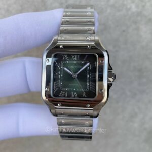 Cartier de Santos Green Dial Stainless Steel
