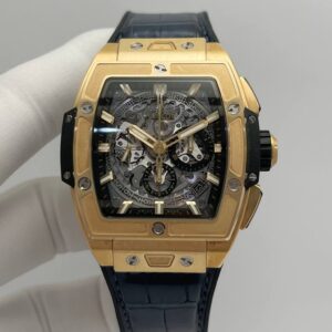Hublot New Spirit of Bigbang Chronograph Yellow Gold Blue Alligator Strap