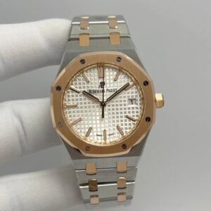 Audemars Piguet Royal Oak 77350SR White Dial Twotone Rose Gold