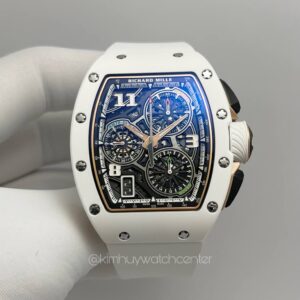 Richard Mille RM72-01 Chronograph White Ceramic and Rose Gold Rubber Strap Butterfly Buckle