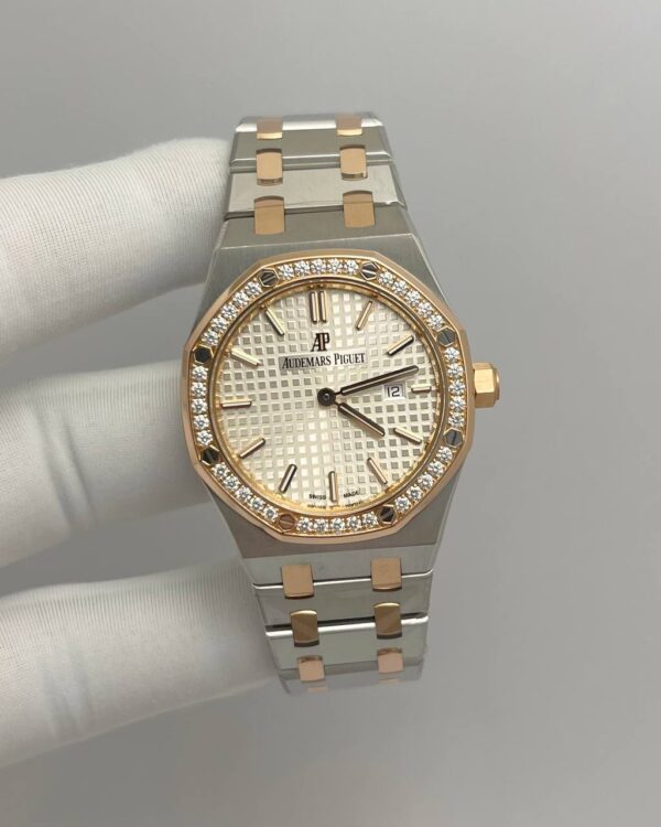 Audemars Piguet Royal Oak White Dial Twotone Rose Gold