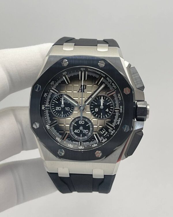 Audemars Piguet Royal Oak Offshore Smoke Dial Ceramic Bezel Steel Rubber Strap