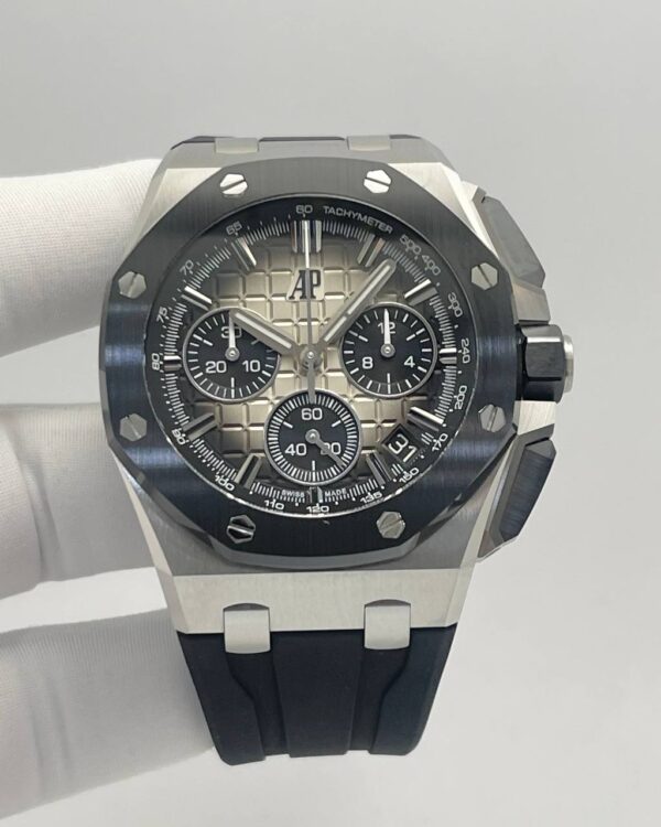 Audemars Piguet Royal Oak Offshore Smoke Dial Ceramic Bezel Steel Rubber Strap - Image 2