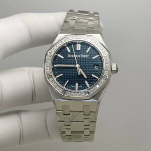 Audemars Piguet Royal Oak Blue Dial Diamond Bezel Stainless Steel