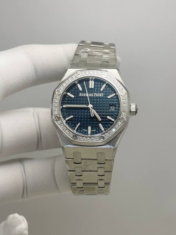 Audemars Piguet Royal Oak Blue Dial Diamond Bezel Stainless Steel