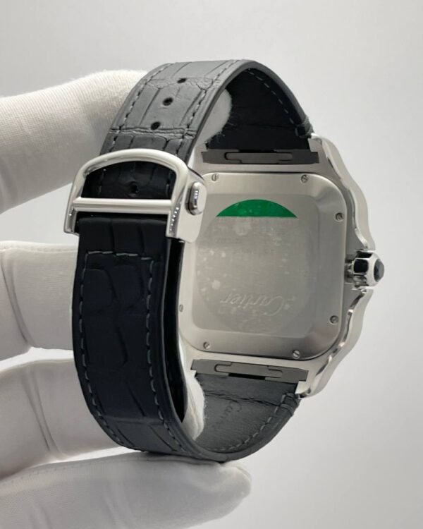 Cartier de Santos XL Chronograph White Dial ADLC Bezel Leather Strap - Image 2