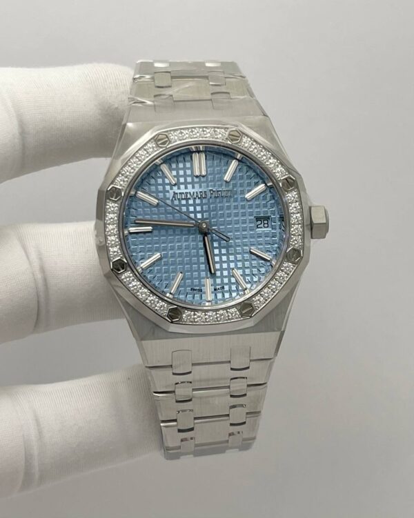 Audemars Piguet Royal Oak 15551ST Ice Blue Dial Diamonds Bezel