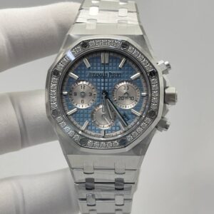 SKU01055 Audemars Piguets Royal Oak 26715ST Chrono Diamonds Bezel Ice Blue Dial