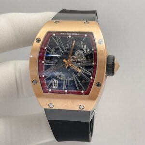 Richard Mille RM023 Rose Gold Rubber Strap Butterfly Buckle