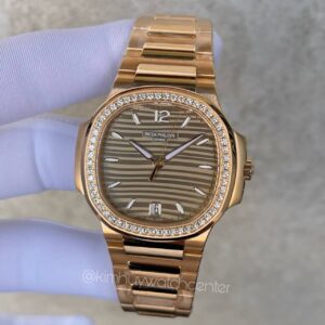 Patek Philippe Nautilus 71181200R Rose Gold Champagne Dial Diamond Bezel
