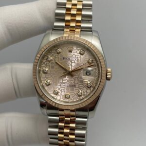 Rolex Datejust Twotone Jubilee with Diamonds Numerals Rose Gold Dial
