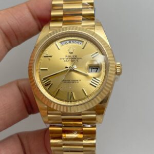 Rolex Daydate II Yellow Gold Champagne Romans Dial
