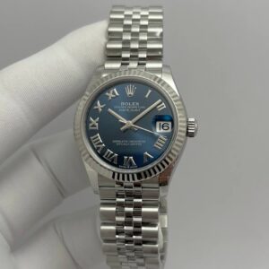 Rolex Datejust Blue Dial Fluted White Gold Bezel