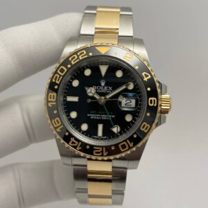Rolex GMT-Master II Black Dial Twotone Yellow Gold