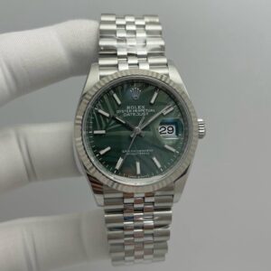 Rolex Datejust Palm Green Dial White Gold Bezel