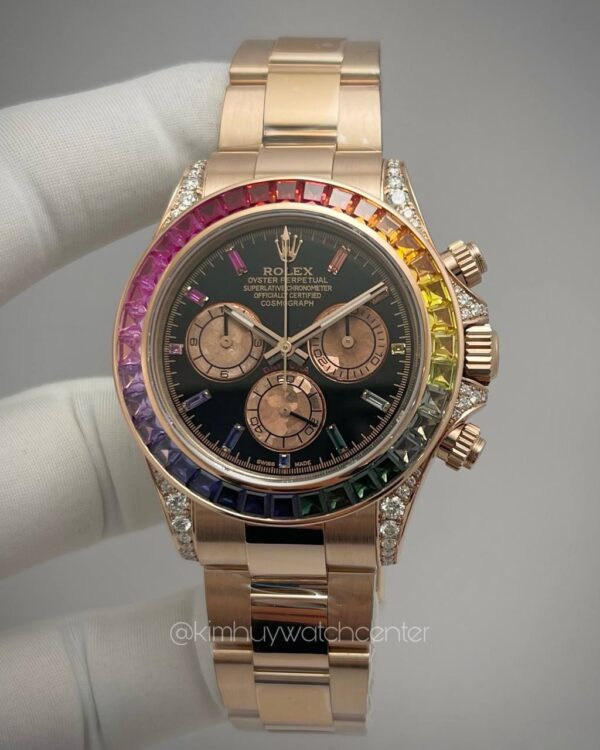 Rolex Daytona 116505 Full Rose Gold Upgrade to Rainbow Edition