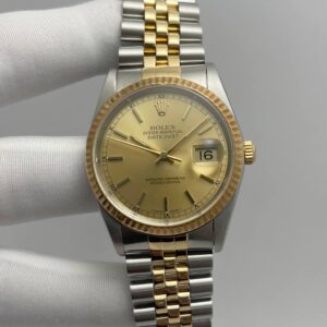 Rolex Datejust 16233 Twotone Champagne Dial Jubilee Bracelet