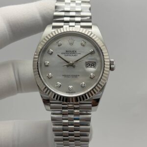 Rolex Datejust Mint Green Dial White Gold Bezel Jubilee Bracelet