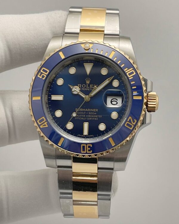 Rolex Submariner Bluesy Ceramic Bezel Twotone Yellow Gold & Steel