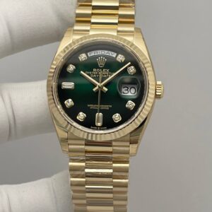 Rolex Daydate Green Dial Diamonds Numerals President Bracelet
