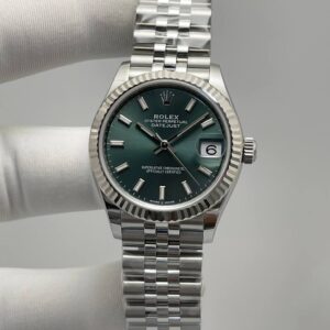 Rolex Datejust Mint Green Dial Fluted White Gold Bezel Jubilee Bracelet