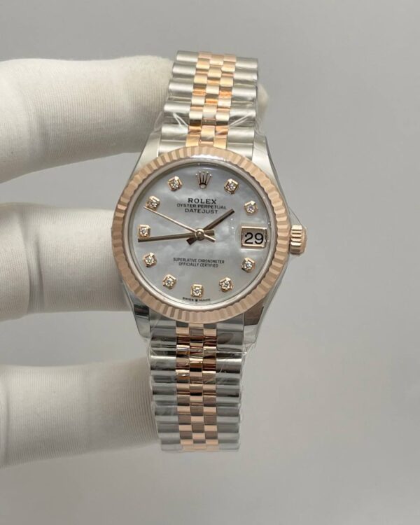 Rolex Datejust Twotone Rose Gold & Jubilee MOP Dial Diamonds Numerals