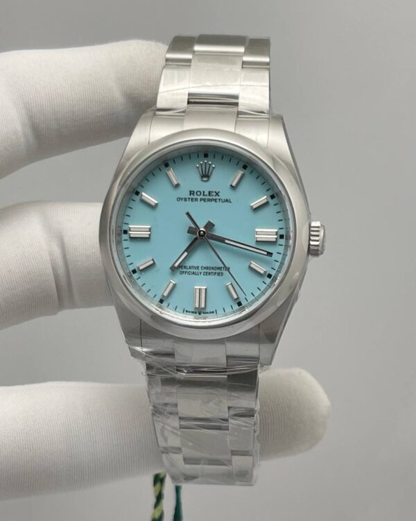 Rolex Oyster Perpetual Tiffany Blue Dial Stainless Steel