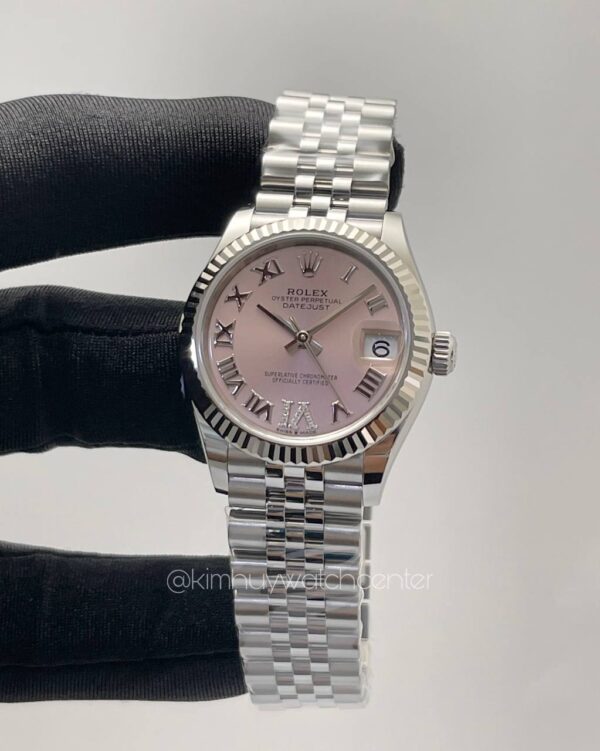 Rolex Datejust Pink Dial VI Diamonds Romans Numerals Jubilee Bracelet