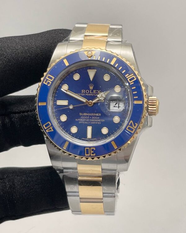 Rolex Submariner Bluesy Ceramic Bezel Twotone Yellow Gold & Steel