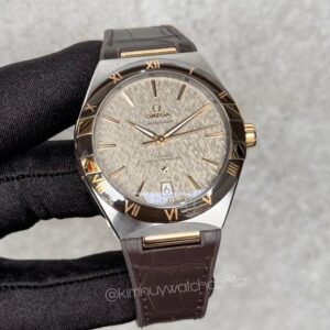 Omega Constellations Ceramic Bezel Twotone Yellow Gold