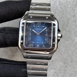 Cartier de Santos Blue Dial Stainless Steel